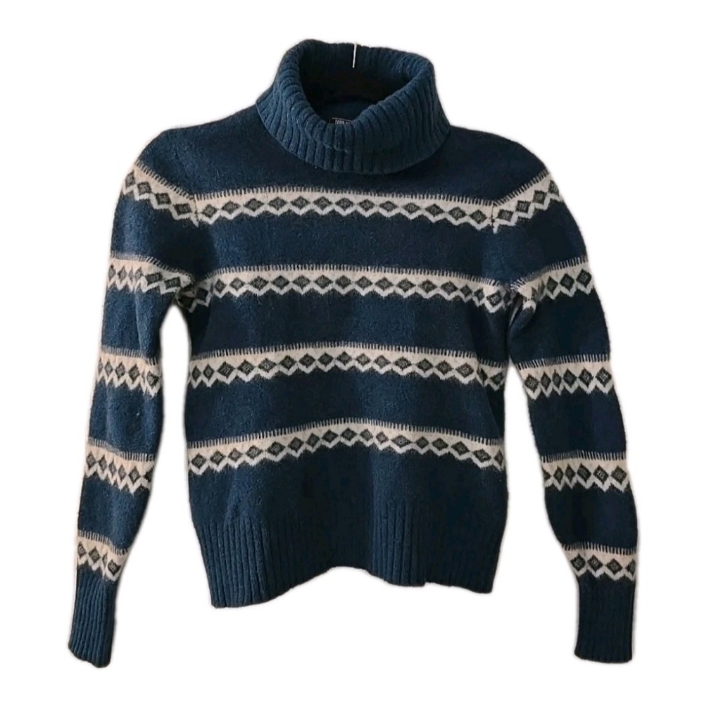 Todd Snyder Merino Wool Geometric‎ Fair Aisle Turtleneck Sweater P2P 16" Shrunk